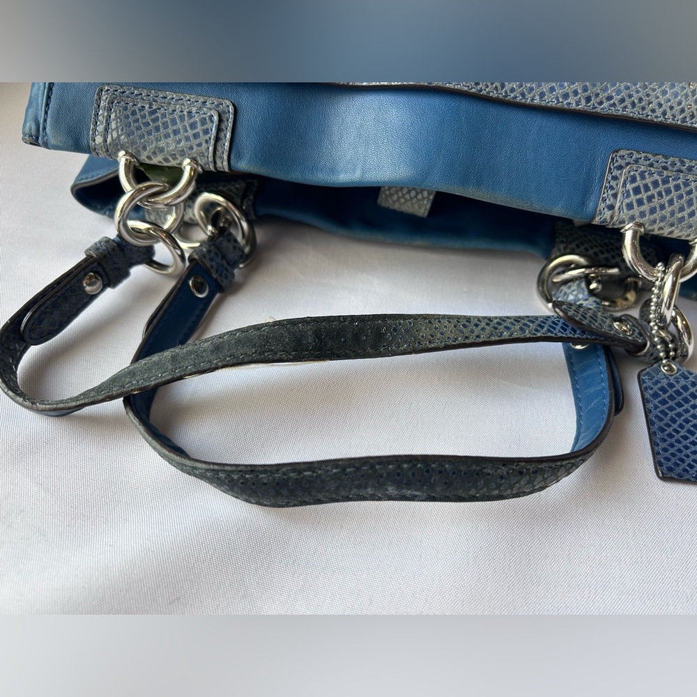 Coach Penelope Blue pebbled Leather Handbag/shoulder bag - Picture 7 of 9